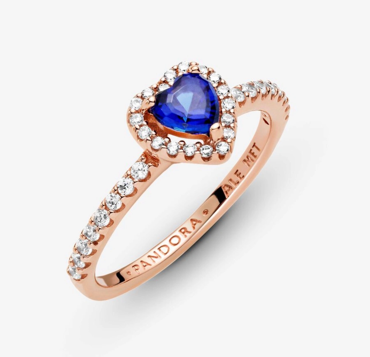 Pandora Elevated Blue Heart Gold