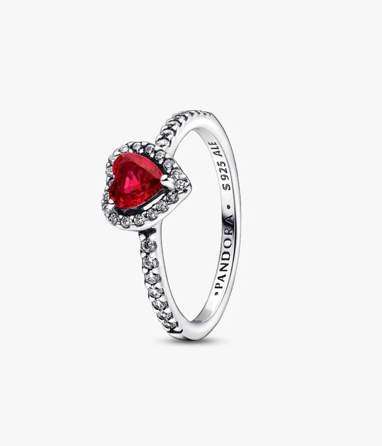 Pandora Elevated Red Heart Silver
