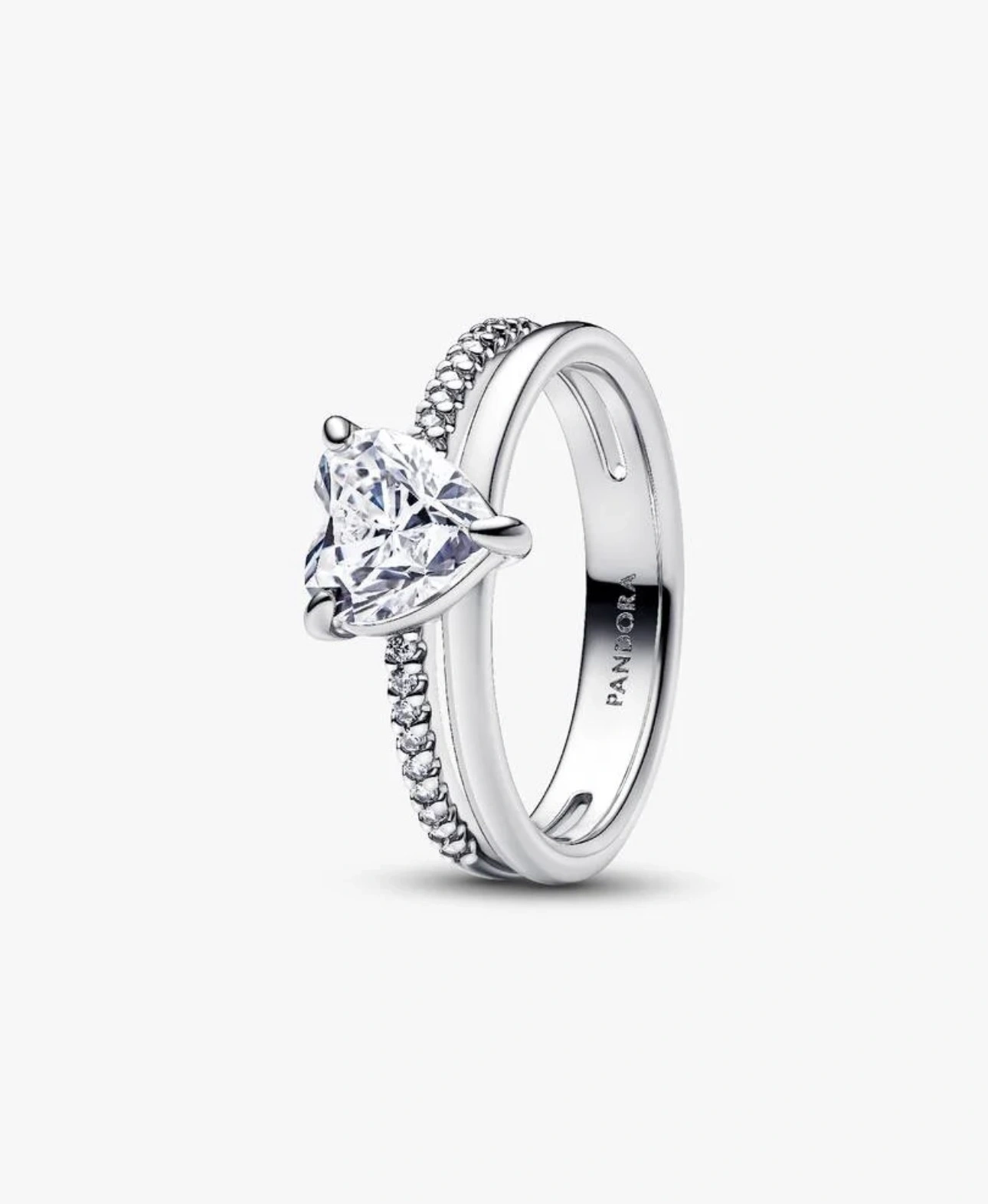 Pandora silver ring double band