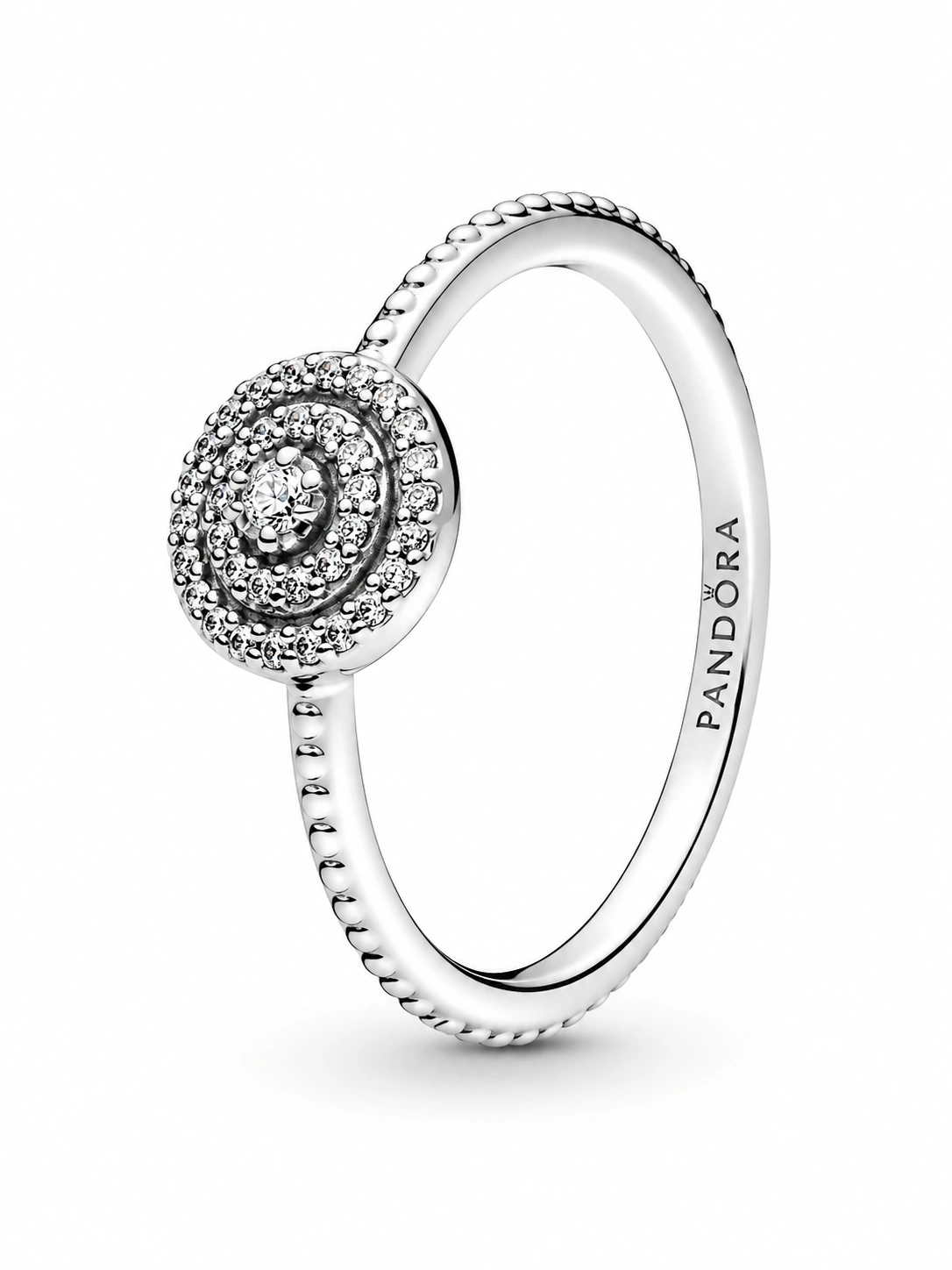 Silver ring with clear cubic