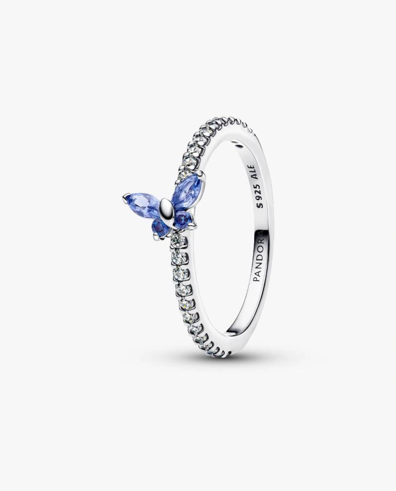 Sparkling Butterfly Ring Blue