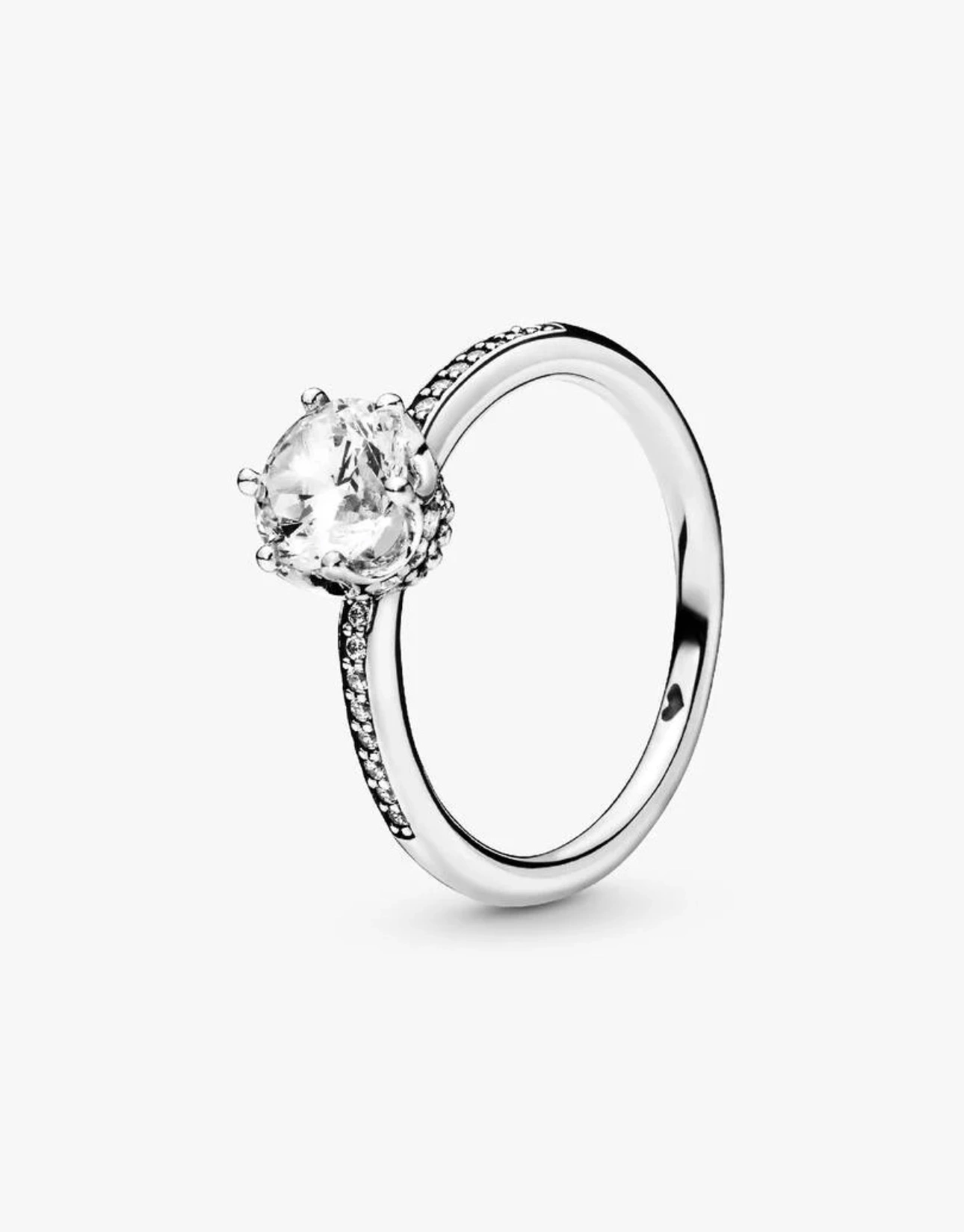 Sparkling White Crown Solitaire Ring